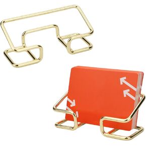 حامل بطاقة العمل 2PCS ، عرض بطاقة عمل المعادن لبطاقات الأسماء الحديثة المنظم لمدرسة مكتب مكتب الأعمال المنزلية (الذهب)