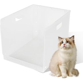 Boxshield القمامة ، 23.6 "LX15.7 WX15.7 H (ترقية) مربع القمامة عالي الجوانب PEE PEE مقاوم للماء ، قابلة للطي نظيفة للحيوانات الألي
