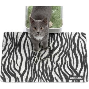 Cat Litter Mat Litter Trapping Mat, Premium Durable PVC Cute Cat Litter Box Mat, Non-Slip, Less Waste Kitty Litter Mat, Soft on Kitty’s Paws, 24"x 17" cat matts for Litter