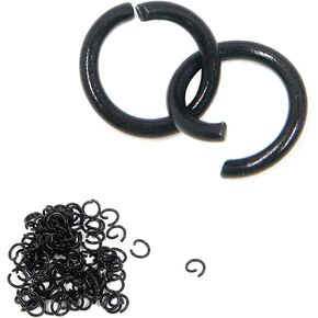 100pcs 10mm حديد الحلقة الدائنة فتح الطلاء حلقة لاتصال قلادة DIY المصنوعة يدويًا حلقة اتصال ، أسود