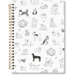 مجلة دفتر الكلب بالأبيض والأسود ، Dog Mom Lovers Owners Gifts for Women Men ، دفاتر ملاحظات لطيفة لأخذ الملاحظات ، مجلة حلزونية 5.5 × 8.3 بوصة