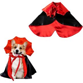 هالوين الكلب Cat Cat Vampire Cloak Design Stand-Collar ، Pet Cape Cosplay Apparel Apparel Holiday Party Up Decoration ، Halloween Caseumes Cape Pet