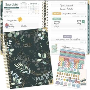 Bloom Daily Planners Hardcover 2025-2026 (8.5 "× 11") مخطط اليوم الأكاديمي (يوليو 2025 - يوليو 2026) - منظم أهداف المهام - كتاب جدول أعمال ملهمة شهريًا وأسبوعيًا - Eucalyptus ، أخضر