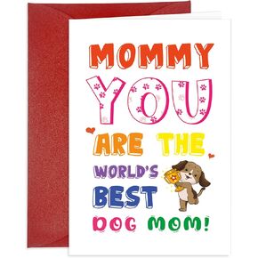 Henyinshen Best Dog Mom Card Card Mother's Card من Dog for Mom Moms Happy Mothers Day Gransing بطاقات مع مظروف أفضل أم كلب الأم
