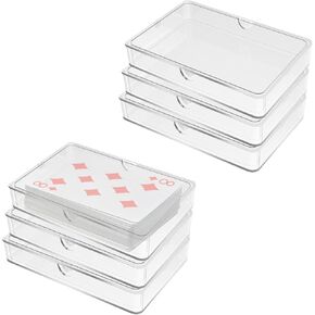 6 PCS Clear Playing Card Case Empty Acrylic Card Holder Organizer Card Deck Box Playing Game Card Storage Box Holder for Bank Business Game PTCG Cards 3.6 x 2.6 x 0.8 Inch