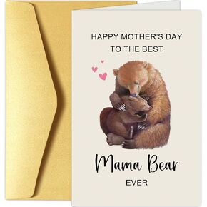 Mama Bear Mother's Day Card from Daughter Son, Cute Bear Mom and Baby Hug Mother's Day Card, Mothers Day Card Gift for Mom Mommy, The Best Mama Bear Ever in Saudi Arabia