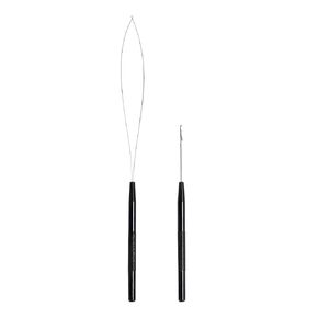 مجموعة أدوات تمديد الشعر مع حلقة السحب إبرة خطاف ، وروابط صغيرة السيليكون Micro Thinping Therbing Bead Device لتمديدات الريش والتصميم ‌