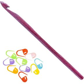 Knitpro Dreamz Crochet Hook 6 بوصة ، 8.00 مم (15 سم ، حجم الولايات المتحدة L) مع 10 علامات غرزة ملونة