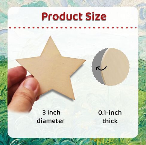40 Pcs Unfinished Wood Stars 3 inch Wooden Stars Cutouts 0.1'' Thickness Blank Natural Wood Slices Wooden Cutout Tiles for Christmas DIY Crafts Paint Burning Engraving Carving Coaster Staining in Saudi Arabia
