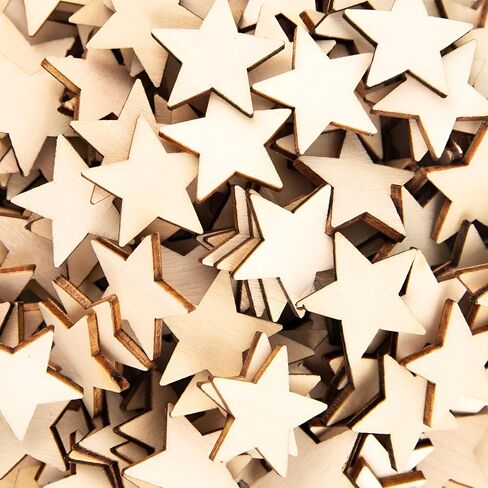 40 Pcs Unfinished Wood Stars 3 inch Wooden Stars Cutouts 0.1'' Thickness Blank Natural Wood Slices Wooden Cutout Tiles for Christmas DIY Crafts Paint Burning Engraving Carving Coaster Staining in Saudi Arabia