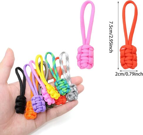 Honbay 10PCS Handmade Woven Pull Rope Nylon Zipper Pulls Zipper Tags Zipper Extension Replacement for Backpacks, Luggage Bags, Clothes (10 Colors) in Kuwait