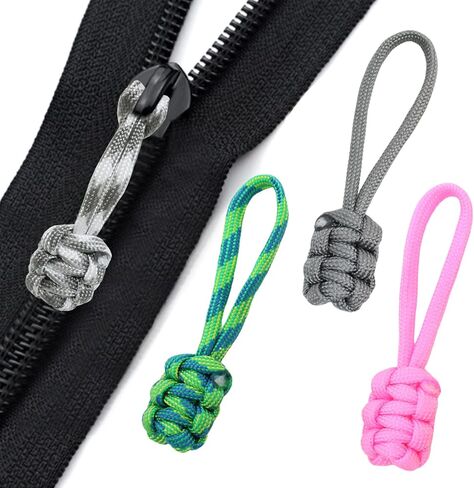 Honbay 10PCS Handmade Woven Pull Rope Nylon Zipper Pulls Zipper Tags Zipper Extension Replacement for Backpacks, Luggage Bags, Clothes (10 Colors) in Kuwait
