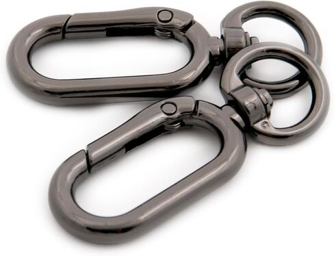 Opening Metal Spring Snap Hooks Clip, 10 PCS Trigger Spring Keyring Buckle for DIY Key Chains, Bags, Purses (Gunmetal) in Saudi Arabia