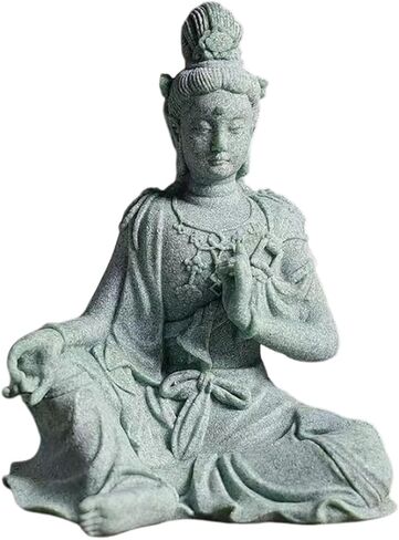 livelyfish Fish Tank Decorations Buddha Statue Aquarium Stone Buddha Figurine Asian Zen Garden Guanyin Statues Underwater Landscaping Ornament, A in Kuwait