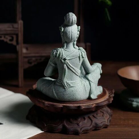 livelyfish Fish Tank Decorations Buddha Statue Aquarium Stone Buddha Figurine Asian Zen Garden Guanyin Statues Underwater Landscaping Ornament, A in Kuwait