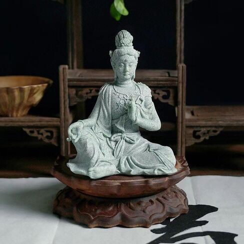 livelyfish Fish Tank Decorations Buddha Statue Aquarium Stone Buddha Figurine Asian Zen Garden Guanyin Statues Underwater Landscaping Ornament, A in Kuwait
