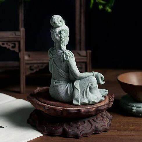 livelyfish Fish Tank Decorations Buddha Statue Aquarium Stone Buddha Figurine Asian Zen Garden Guanyin Statues Underwater Landscaping Ornament, A in Kuwait