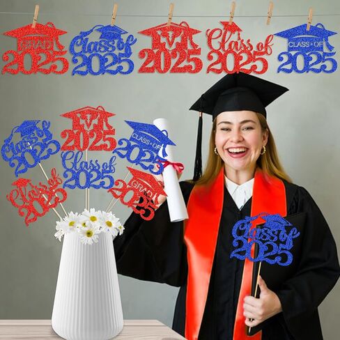 Red Blue Graduation Table Decorations Graduation Centerpieces for Tables 2025 Graduation Decorations Class of 2025 Graduation Party Centerpieces for Tables 2025 Graduation Party Decorations in Saudi Arabia