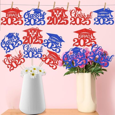 Red Blue Graduation Table Decorations Graduation Centerpieces for Tables 2025 Graduation Decorations Class of 2025 Graduation Party Centerpieces for Tables 2025 Graduation Party Decorations in Saudi Arabia
