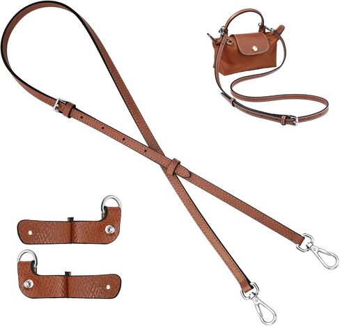 أشرطة حقيبة Tukywan لحقيبة Longchamp Mini ، وحزام محفظة استبدال Crossbody قابل للتعديل (مجموعة حزام ، والذهب البني) in Kuwait