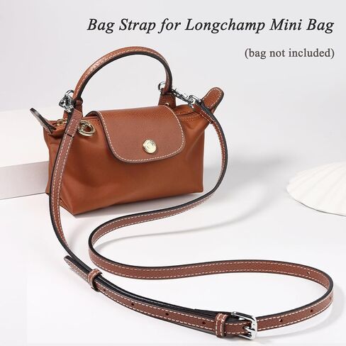 أشرطة حقيبة Tukywan لحقيبة Longchamp Mini ، وحزام محفظة استبدال Crossbody قابل للتعديل (مجموعة حزام ، والذهب البني) in Kuwait