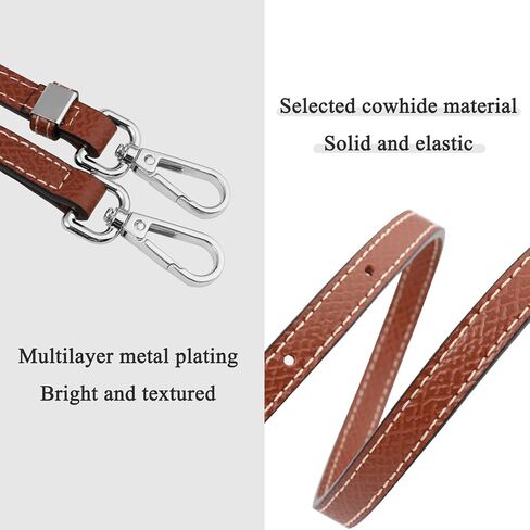 أشرطة حقيبة Tukywan لحقيبة Longchamp Mini ، وحزام محفظة استبدال Crossbody قابل للتعديل (مجموعة حزام ، والذهب البني) in Kuwait