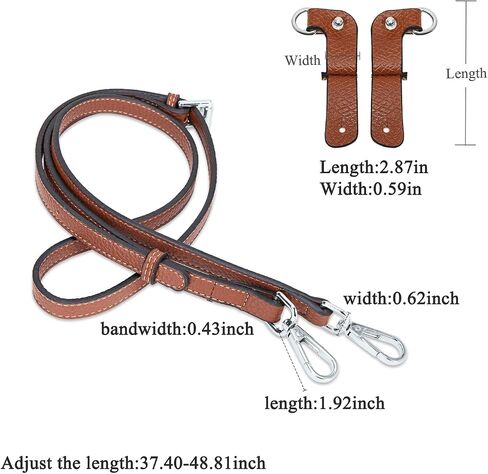 أشرطة حقيبة Tukywan لحقيبة Longchamp Mini ، وحزام محفظة استبدال Crossbody قابل للتعديل (مجموعة حزام ، والذهب البني) in Kuwait