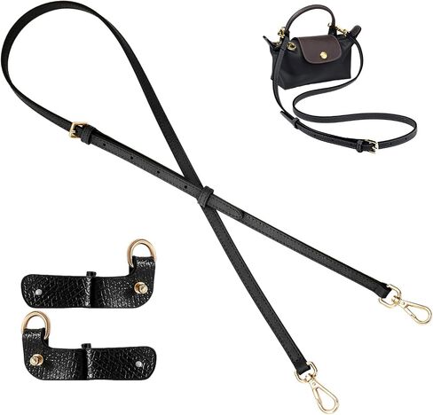 أشرطة حقيبة Tukywan لحقيبة Longchamp Mini ، وحزام محفظة استبدال Crossbody قابل للتعديل (مجموعة حزام ، والذهب البني) in Kuwait