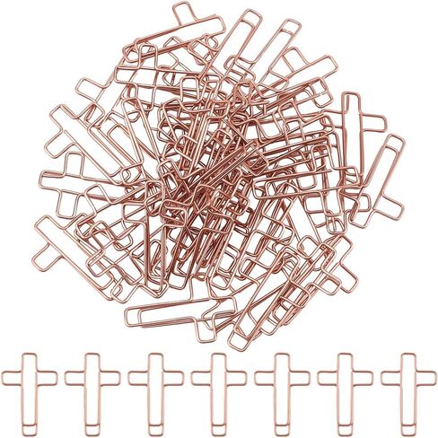 Craspire 50pcs Cross Paper Clips for Bible Binder Gold Paperclips Clamps Iron Lockmark Clips Colored Planmark Planner Memo Dispenser School School Home File Neep in Kuwait
