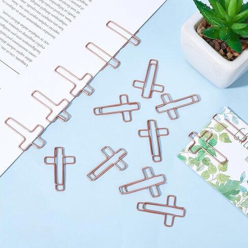 Craspire 50pcs Cross Paper Clips for Bible Binder Gold Paperclips Clamps Iron Lockmark Clips Colored Planmark Planner Memo Dispenser School School Home File Neep in Kuwait