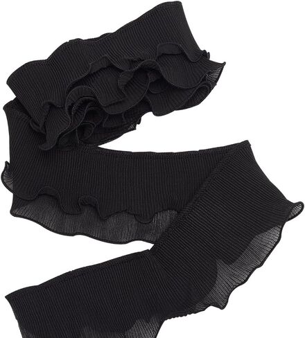 FINGERINSPIRE 3 Yards 2-Layer Ruffle Pleated Trim 3-3/8 inch Wide White Chiffon Trim Gathered Ruffle Ribbon Polyester Lace Ruffle Trim Ribbon Pleated Edging Trimmings Fabric for Sewing DIY Craft in Kuwait