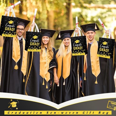 24 Pcs Graduation Gift Bags 2025 Reusable Graduation Bags Bulk with Handles, Nonwoven Congrats Grad Party Favor Tote in Saudi Arabia