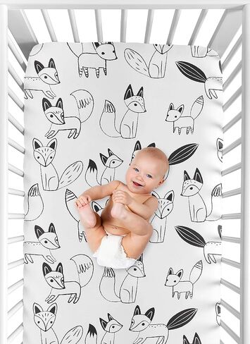 Black and White Woodland Arrow Baby or Toddler Fitted Crib Sheet for Rustic Patch Collection by Sweet Jojo Designs in Saudi Arabia