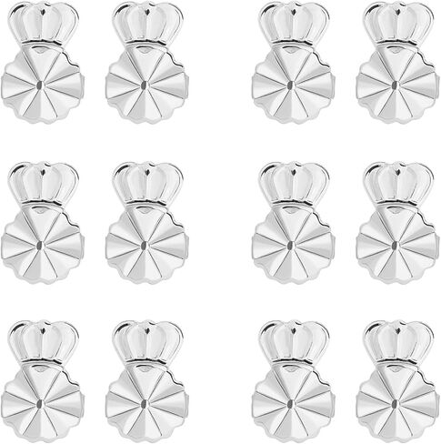 Earring Backs for Droopy Ears,18K Sterling Silver Earring Backs for Studs,Adjustable Hypoallergenic Earring Backs for Heavy Earring(6 Pairs) in Saudi Arabia
