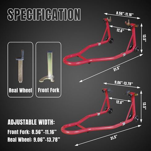 Motorcycle Stand Lift, Universal Paddock Lift Stand, 1100lbs Front Rear Combo Stand Lift Stand, Rear U+L Fork Swingarm Spool Stand 2-Pack in Saudi Arabia