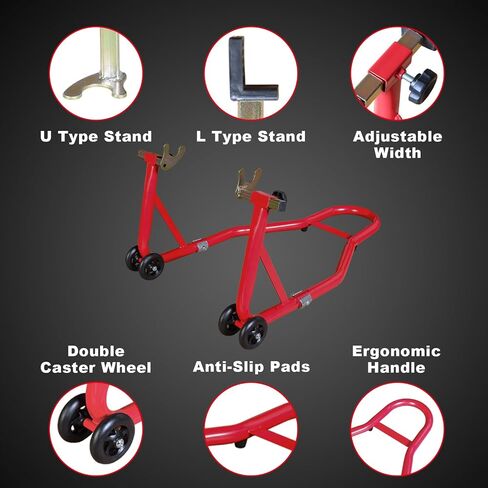 Motorcycle Stand Lift, Universal Paddock Lift Stand, 1100lbs Front Rear Combo Stand Lift Stand, Rear U+L Fork Swingarm Spool Stand 2-Pack in Saudi Arabia