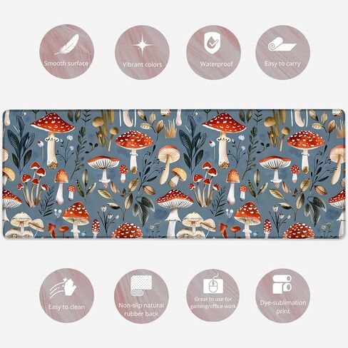 Rustic Highland Cow & Floral Gaming Mouse Pad, Large Cows Desk Mat for Laptop Keyboard Computer, Non-Slip Rubber Base Desktop Extended Mousepad for Office Home Accessories 31.5"×11.8" in Kuwait