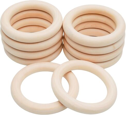 10 Pcs Wooden Rings for Macrame Craft, 4 Inch Unfinished Natural Wooden Rings, Macrame Rings Without Paint for Jewelry Making DIY Craft in Saudi Arabia