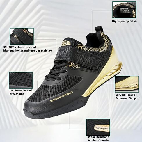 Powerlifting Shoes for Heavy Weightlifting Gym Shoes for Crossfit Lifting Training Footwear Weight Lifting Shoes for Men Squat Shoes Powerlifting with Rubber Non-Slip Sole in Saudi Arabia