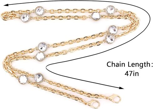 Naimo Rhinestone Bag سلسلة موسع سلسلة حزام سلاسل حقيبة يد الكتف Crossbod in Kuwait