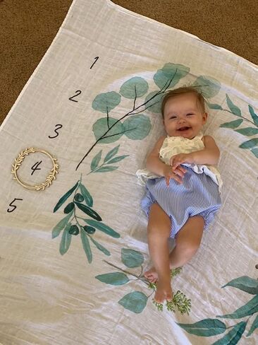 Miaoberry Woodland 100% Organic Cotton Muslin Milestone Blanket in Kuwait