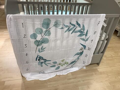 Miaoberry Woodland 100% Organic Cotton Muslin Milestone Blanket in Kuwait