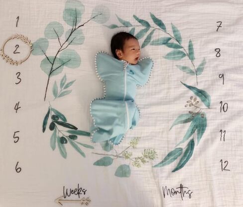 Miaoberry Woodland 100% Organic Cotton Muslin Milestone Blanket in Kuwait