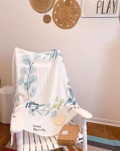 Miaoberry Woodland 100% Organic Cotton Muslin Milestone Blanket in Kuwait