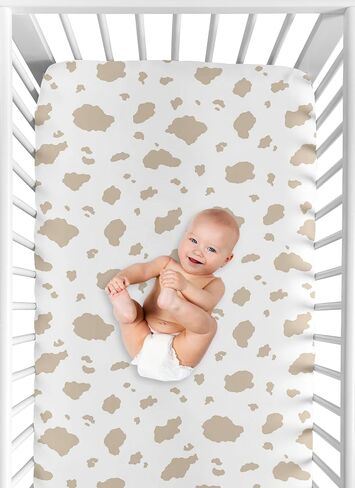Sweet Jojo Designs Western Cowgirl Girl Baby Fitted Crib Sheet Infant Newborn Nursery Toddler Bed Room Standard Mattress Wild West Vintage Country Retro Animal Horse Southwest Beige Brown Pink Blue in Saudi Arabia