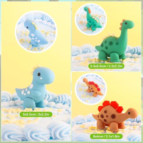 21PCS Dinosaur Cake Decorations, Dinosaur Eggs Cake Topper, PVC Grasses Trees Dinosaur Cake Decorations for Birthday Party, Cake Toppers Happy Birthday, Kids Party Dinosaur Cake Topper in Saudi Arabia