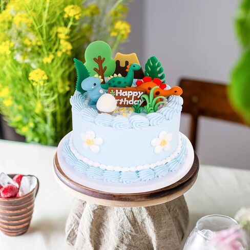 21PCS Dinosaur Cake Decorations, Dinosaur Eggs Cake Topper, PVC Grasses Trees Dinosaur Cake Decorations for Birthday Party, Cake Toppers Happy Birthday, Kids Party Dinosaur Cake Topper in Saudi Arabia