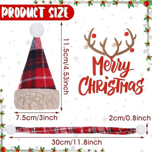 Geyoga 8 Pcs Christmas Mini Knit Doll Hats with Scarf Small Santa Hat Scarf Christmas Knit Decoration Winter Wine Bottle Decor for Xmas Ornaments DIY Art Craft (Red, Green,Snow) in Saudi Arabia