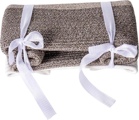 Large Cotton Tall Rectangle Small Laundry hamper Dog Toy Storage Baskets Woven Basket Bins Foldable Medium With Handle Toys and Fabric Storing Storage Silver Gray 2 Pack in Saudi Arabia