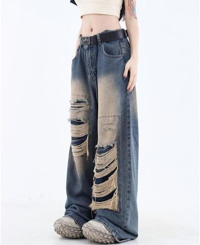 Women's Y2K Flare Jeans Star Rhinestone Bell Bottom Pants Vintage Aesthetic Streetwear Y2K Fashion in Kuwait